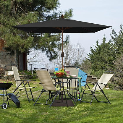 EliteShade USA 10-Year-Non-Fading 6.5x10Ft Rectangular Market Patio Umbrella, UPF 50+ UV Protection Performance Sun Umbrella, Heavy Duty Commercial Grade Outdoor Table Umbrella with Crank, Windproof Vented Top for Garden, Pool, Deck and Outdoor Playset...