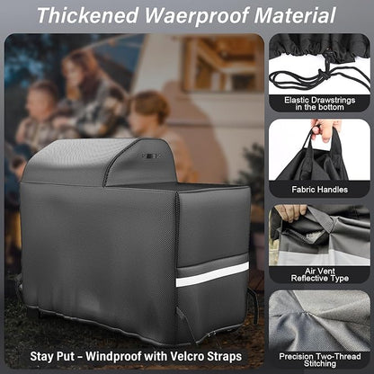 Full-Length Grill Cover for Traeger Woodridge Electric Wood Pellet Grill BAC761 TFB86MLH, Easy-Check Fit Accessory for Outdoor Cooking or Use