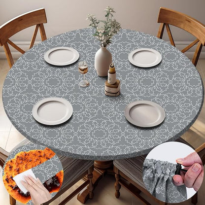 opstellen Fitted Round Tableclothes Drawstring Water Proof Table Cloth Polyester Indoor Outdoor Circular Covers for 36-44in Table New Apartment Home House Needs Gift Campers Patio Picnic Camping Finds