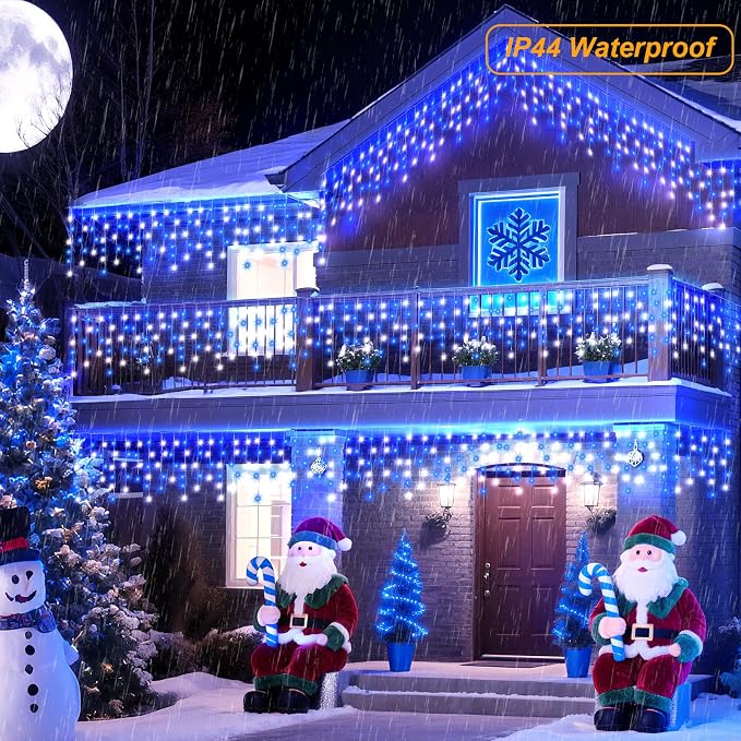 35 Colors Icicle Lights for Outside, 39FT Icicle Christmas Lights | Outdoor Roof Christmas Lights with Remote, Color Changing LED Hanging String Lights for Roof Window Halloween Decorations