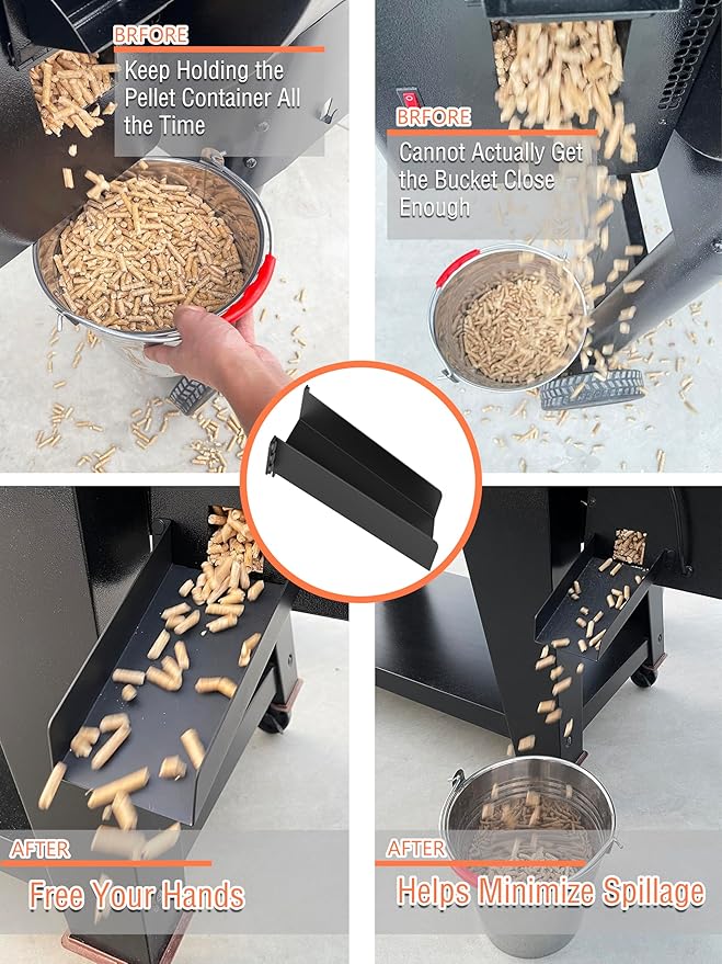 Magnetic Pellet Cleanout Chute for Smoker - Efficient Pellet Grill Helper Slide for Cleaner Smoker Hopper - Great Accessories for Traeger Pellets, Pit Boss Pellets Transfer to Storage Containers