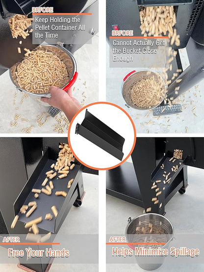 Magnetic Pellet Cleanout Chute for Smoker - Efficient Pellet Grill Helper Slide for Cleaner Smoker Hopper - Great Accessories for Traeger Pellets, Pit Boss Pellets Transfer to Storage Containers