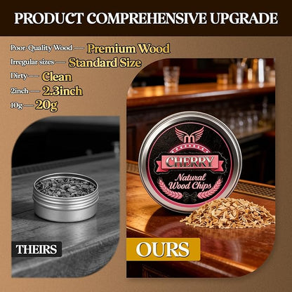 12 Flavor Smoking Wood Chips for Cocktail Smoker – All-Natural Apple, Cherry, Oak & More – Premium Bar Smoker Kit for Whiskey, Bourbon, Meats & Cheese – Unique Gift for Men Dad Husband