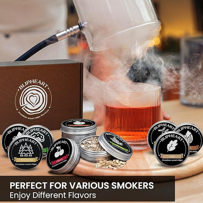 Wood Chips Easter Gift - 12 Flavor Natural Artisan Pack | Premium Smoking Chips for Cocktail Smoker Gun | Professional Bar Accessories for Whiskey Bourbon Dad Husband