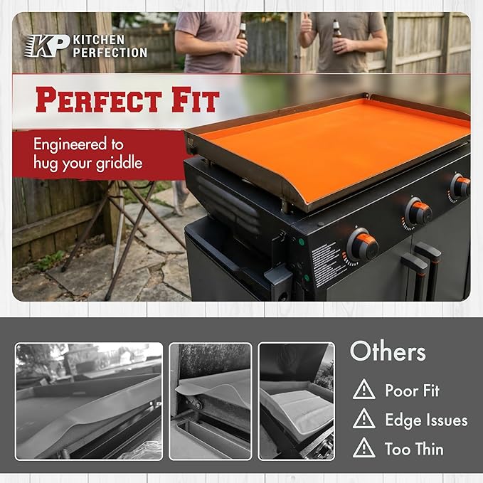 KITCHEN PERFECTION 36" Premium Silicone Griddle Cover Mat for Blackstone Griddle 36 Inch - Hermetic Protection from Rust & Debris All Year, Fits All Blackstone 36 Inch Models - Food Grade Silicone