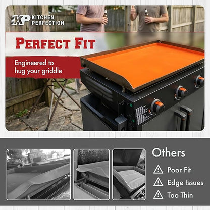 KITCHEN PERFECTION 28" Premium Silicone Griddle Cover Mat for Blackstone Griddle 28 Inch - Hermetic Protection from Rust & Debris All Year, Fits All Blackstone 28 Inch Models - Food Grade Silicone