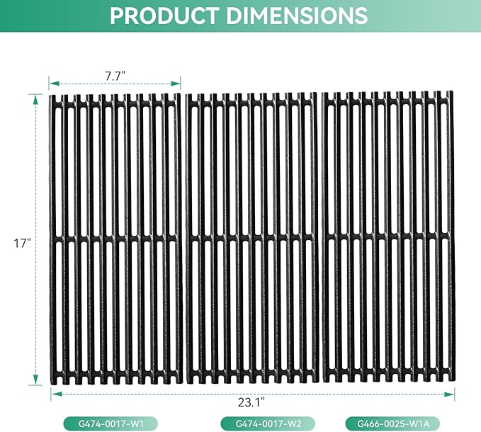 463355220 17" Cast Iron Grill Grates for Charbroil Commercial & Signature Tru-Infrared 3 Burner 463242515 463242516 463243016 463346017, Grill Replacement Part Cooking Grates G466-0025-W1A