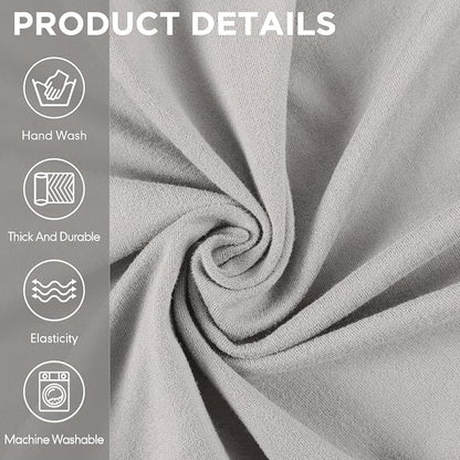Peryiter 3 Pcs Couch and Loveseat Sofa Covers,Silver Gray,Milk Silk | Armchair Covers for Living Room, Sofa Cushion Slipcover, Furniture Protector, Polyester and Spandex, Washable