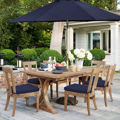 HARBOREST Outdoor Chair Cushions Set of 6, Water Resistant Patio Chair Cushions with Ties, Outdoor Seat Cushions for Patio Furniture, 17"x16"x2", Navy