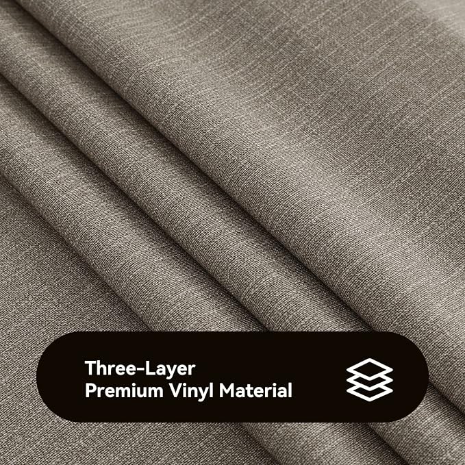 Romanstile 100% Waterproof PVC Tablecloth, Rectangle Oil Spill Proof Stain Resistant Vinyl Table Cloth, Wipe Clean Plastic Table Covers for Kitchen/Dining/Parties - 60 x 84 Inch, Brown