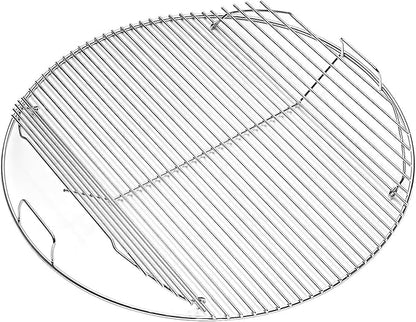 22 inch Hinged Cooking Grate for Weber Charcoal Grill,Grill Grate Replacement Part for Weber Bar-B-Kettle Series，Performer BBQ Series Grill,Round Grate for Weber One-Touch Series (7436-1SS)