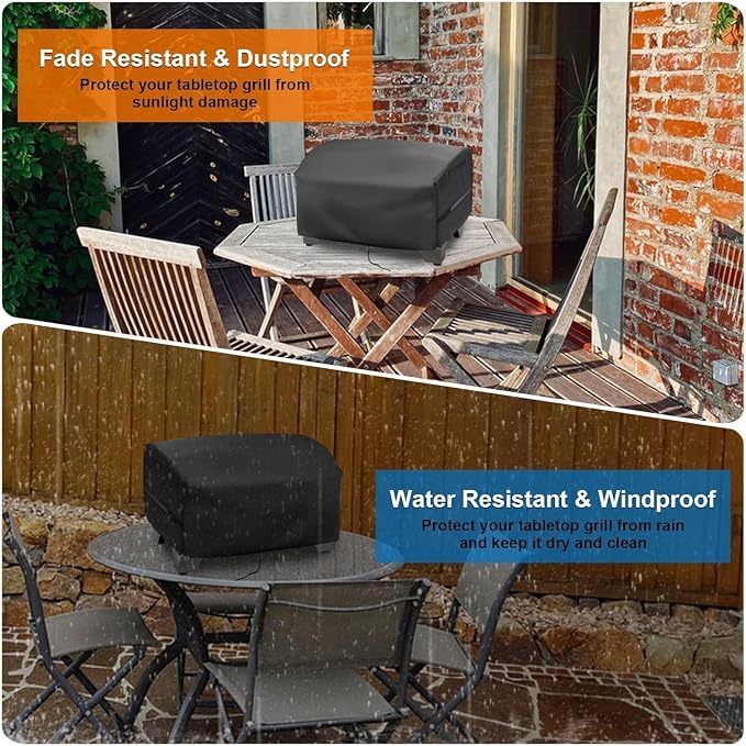 Mini Tabletop Grill Cover for Pit Boss PB150PPG for Royal Gourmet GT1001 | 25x19x14,Waterproof Dustproof Heavy Duty Oxford Fabric,for PitBoss PB150PPG Table Top Wood Pellet Grill for Gourmet GT1001