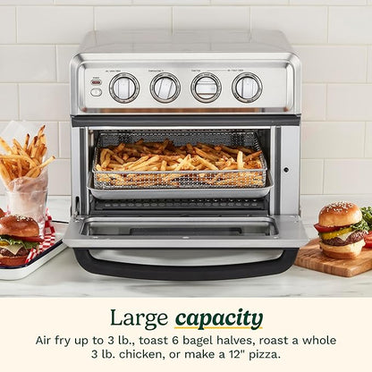 Cuisinart Air Fryer Toaster Oven with Grill, 1800W 8-1 Air Fryer Oven with Bake, Convection Bake, Grill, Broil and Warm Options, Large Capacity, 60-Minute Timer, TOA-70BKS, Black SS