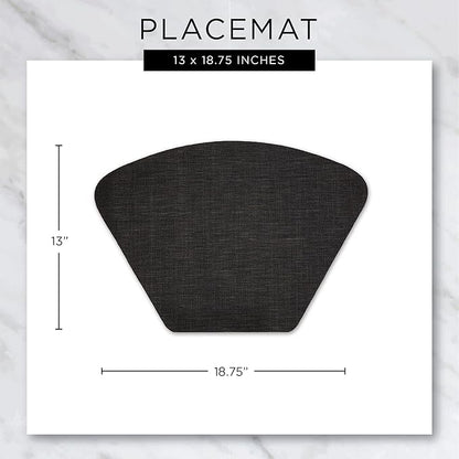 DII PVC Tabletop Collection Woven Indoor/Outdoor, Wedge Placemat Set, Gray, 6 Piece