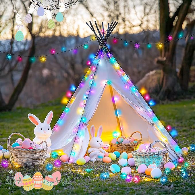 JMEXSUSS 400 LED Easter Christmas Lights Plug in | 132ft Multicolor Christmas Tree Lights with Remote, Colorful String Lights for Bedroom Tree Room Party Easter Decorations