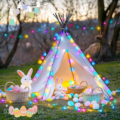 JMEXSUSS 400 LED Easter Christmas Lights Plug in | 132ft Multicolor Christmas Tree Lights with Remote, Colorful String Lights for Bedroom Tree Room Party Easter Decorations