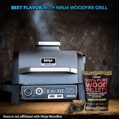 Kona All-Purpose Wood Pellets Variety Pack, Intended for Ninja Woodfire Outdoor Grill, Hickory, Oak, Premium Blend & Sweetwood Blend, 4, 2 lb Resealable Bags