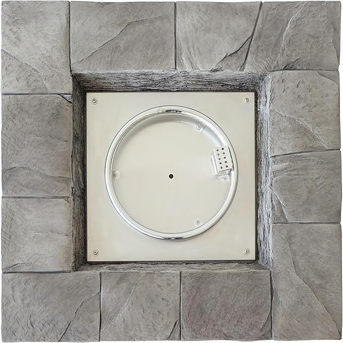 30'' Propane Fire Pit Table Hidden Tank Inside, 40,000 BTU Square Outdoor Gas Firepit with Auto-Ignition, Waterproof Cover for Patio Deck, Stone Gray