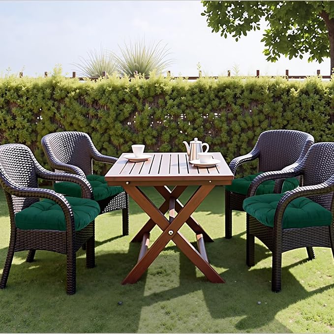 MTMR 2Pcs Outdoor Chair Cushions, Patio Furniture Seat Pads, Waterproof | 2Pcs , waterproof cover, PP cotton, u-shaped, no-fading, thick patio seat pads for outdoor wicker furniture in yard, 19x19x4
