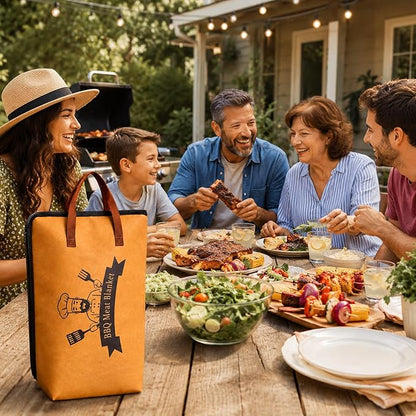 21" BBQ Meat Blanket Insulated Brisket Resting Bag, Thermal Tote for Smoked Meats, Reusable Insulated Carrier for Brisket, Turkey & Pork Shoulder, Gifts for Men Women, BBQ Lovers Gift