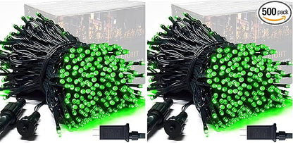 JMEXSUSS 250 LED Green String Lights - 91.5ft Christmas Lights Outdoor Waterproof, 8 Lighting Modes, Connectable Christmas Tree Light for Yard Patio Party Halloween Christmas Decorations (Pack of 2)