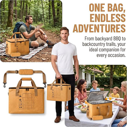 BBQ Blanket for Resting Meat,Reusable BBQ Resting Bag for Meat, Includes Resting Time Guide, Leak-Proof Oxford Cloth with Thick Insulation, Yellow 3D Bag