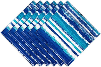 YiHomer Indoor Outdoor Tabletop for Spring Summer Decorations, Picnics and Dinner Parties - Stain and Water Resistant, Napkin Set, 20 x 20, Crayon Art (Ocean)