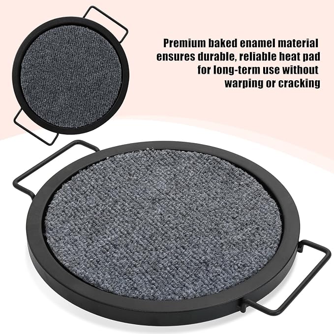 KEESHA Tabletop Fire Pit Mat for Solo Stove Mesa XL, Baked Enamel Heat Resistant Tray for Solo Stove, Diameter 10'', Thickness 0.6'' (Mat Not Included)