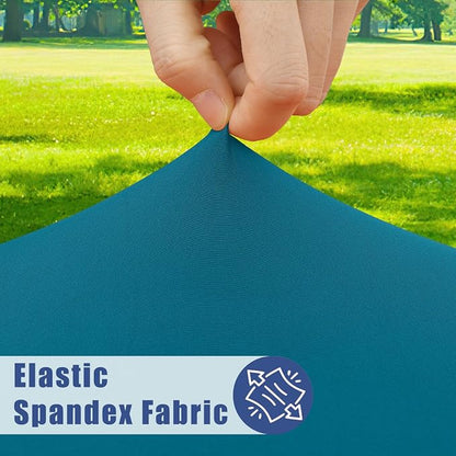Moosfor 2 Pack Rectangle Spandex Fitted Table Cloth, 4FT Elastic Tablecloth | Washable Picnic Table Cover, Stretch Waterproof Table cloths for Party, Patio, Dining, Kitchen, 24" x 48", Peacock Blue