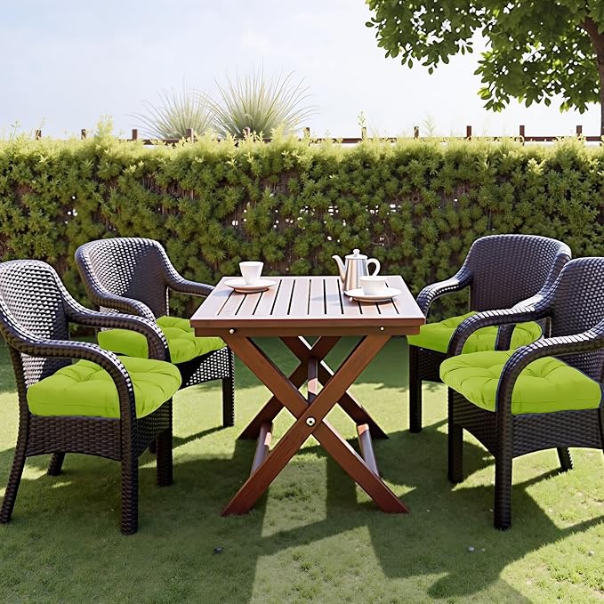 MTMR 2Pcs Outdoor Chair Cushions, Patio Furniture Seat Pads, Waterproof | 2Pcs , waterproof cover, PP cotton, u-shaped, no-fading, thick patio seat pads for outdoor wicker furniture in yard, 19x19x4