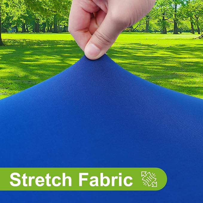 Smiry Round Spandex Tablecloth, Elastic Fitted Washable Tablecloths for 45"-56" Tables, Waterpoof Stretch Picnic Table Cover for Dining, Indoor and Outdoor, Blue
