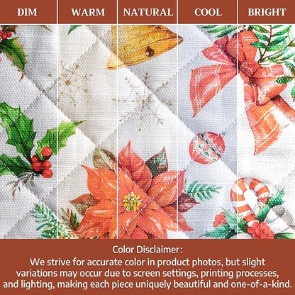 Maison d' Hermine Oven Gloves 100% Cotton Oven Mitt 7" x 13" with Loop Heat Resistant BBQ Cooking Gloves for Thanksgiving Christmas Decorations Baking Handling Hot Pans (Pack of 1, Chromo)