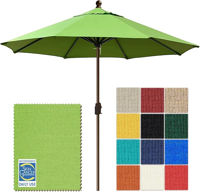 EliteShade USA 10-Year-Non-Fading 10Ft Market Patio Umbrella, UPF 50+ UV Protection Performance Sun Umbrella, Heavy Duty Commercial Grade Outdoor Table Umbrella with Crank, Windproof Vented Top for Garden, Pool, Deck and Outdoor Playsets, No Tilt, Maca...