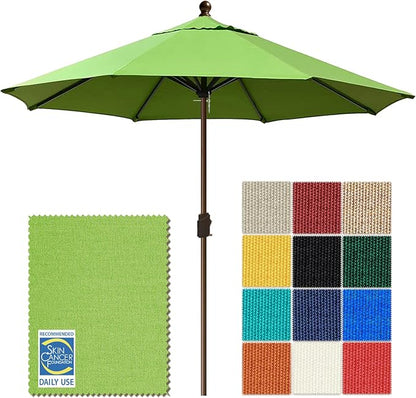 EliteShade USA 10-Year-Non-Fading 10Ft Market Patio Umbrella, UPF 50+ UV Protection Performance Sun Umbrella, Heavy Duty Commercial Grade Outdoor Table Umbrella with Crank, Windproof Vented Top for Garden, Pool, Deck and Outdoor Playsets, No Tilt, Maca...