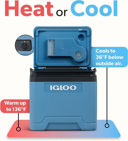 Igloo Thermoelectric Cooler & Warmer | 12V Portable Cooler for Truck, RV, Car & Home