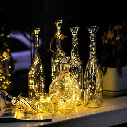 Bottle Lights Solar Wine Bottle Lights 10 Packs 20LED Outdoor Waterproof Fairy Light Strings for Recycling Wine Bottle Decoration