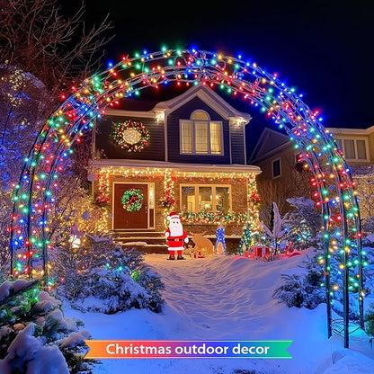 JMEXSUSS 600 LED Solar Christmas Lights Outdoor, 206.7 ft Multi Colored Christmas Lights Outdoor Waterproof, 8 Modes Solar String Light for Outside Garden Yard Patio Tree Xmas Decorations
