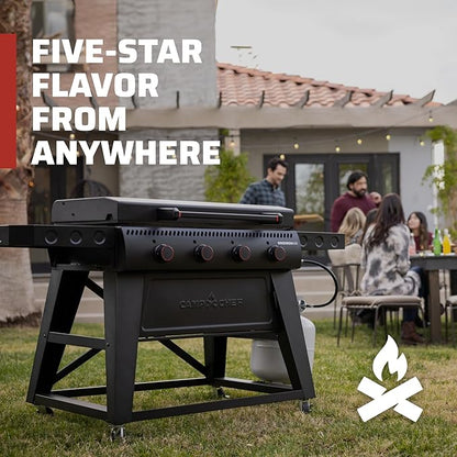 Camp Chef Gridiron 36 - Outdoor Griddle Grill with Flamethrower Ignition & Hidden Grease Catcher - Premium Flat Top Grill for Outdoor Cooking