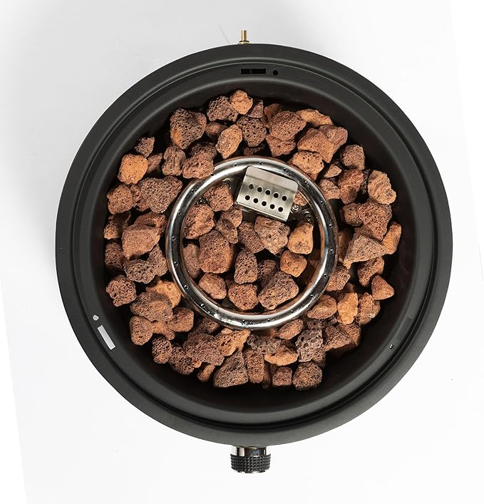 KEIKI 15 Inch Portable Propane Fire Pit, 40000 BTU Compact Outdoor Gas Stove with Travel Lid and Lava Rocks for Camping RV Tailgating