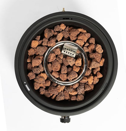 KEIKI 15 Inch Portable Propane Fire Pit, 40000 BTU Compact Outdoor Gas Stove with Travel Lid and Lava Rocks for Camping RV Tailgating