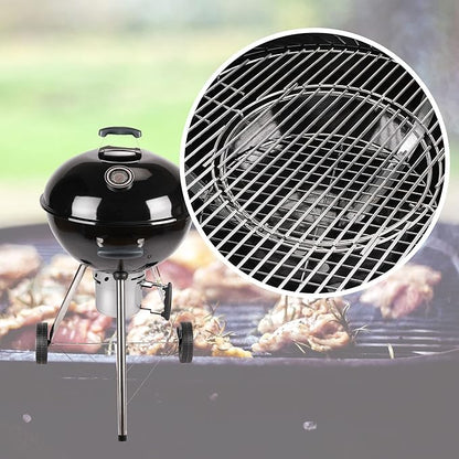 Amig - Fireplus Portable Charcoal or Firewood Barbecue | Round Barbecue with Lid and Wheels | Ventilation System and Ash Deposit | Steel Grill | 68.8 x 64 x 100 cm