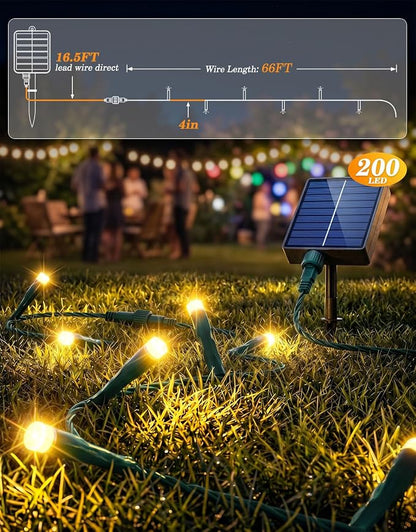LitHome 2Pack Solar String Lights Outdoor with Remote, Total 400LED 132FT | 8 Modes Solar & USB Powered Christmas String Lights with Remote for Patio Garden Yard Tree Decor, Cool White & Warm White
