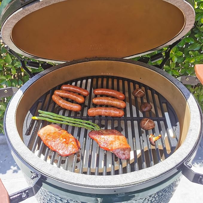 Cast Iron Cooking Grid for Large Big Green Egg Accessories, Grate Grids for Any 18" Kamado Grills Replacement Parts