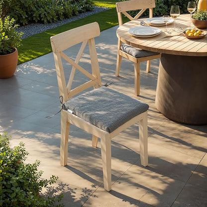 QILLOWAY Outdoor Indoor Seat Cushions, Square Foam Dining Chair Pads,All Weather, 17"x17"x3",2 Count(Beige/Sand/Camel)