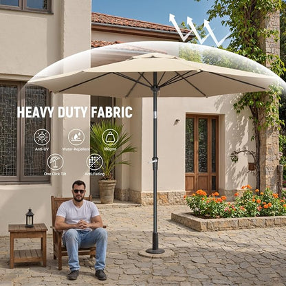 Outdoor Patio Umbrella, 8 Ribs Market Table Umbrella