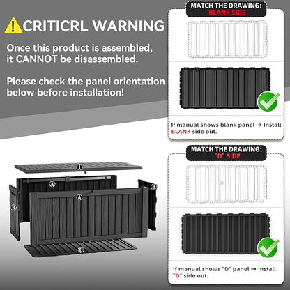 ROJIK 150 Gallon Outdoor Storage Box Waterproof,Weatherproof Deck Boxes Outdoor Lockable,Resin Outside Storage Box for Garden Tools,Cushions,Pool Accessories(Black,150 Gal)