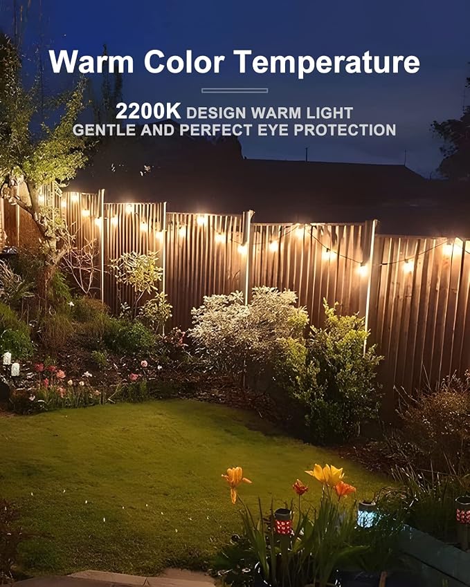 Lightdot 250FT Outdoor String Lights, LED Bistro String Lights with Shatterproof ST38 Bulbs, 2200K Dimmable, Waterproof Hanging Lights for Porch, Party, Garden, Backyard, Balcony - ETL Listed