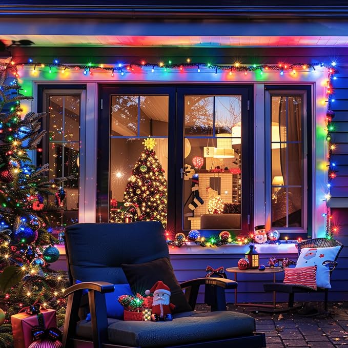 JMEXSUSS 800 LED Multicolor Christmas String Lights Outdoor Plug in | 272ft, 8 Modes, Remote Control, Waterproof Christmas Lights, LED Christmas Tree Lights for Indoor Tree Xmas Decor