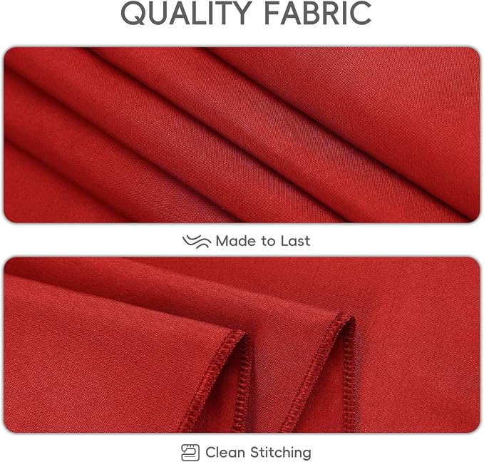 8 Pack Red Round Tablecloth 120 Inch | For 4Ft-7Ft Round Table, Wrinkle Resistant Table Cloth, Washable Polyester Fabric, For Wedding Party Banquet Buffet Camping