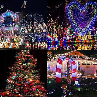JMEXSUSS 200LED Color Changing Christmas Lights Indoor Outdoor Clear Wire | 66 Ft White to Multicolor String Lights Plug in, Twinkle Fairy Lights for Bedroom Classroom Wedding Tree Patio Xmas Decor
